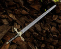 Damascus Gothic Cross-Hilt Sword with Gold Accents - view 1