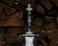 Damascus Sword with Black Grip & Dark Cross Guard - view 1