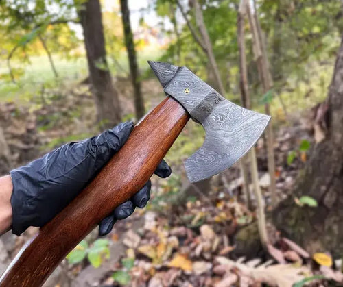 Damascus Bearded Axe with Rosewood Handle - view 2