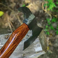 Hand-Forged Dark Steel Axe with Rosewood Handle - view 1
