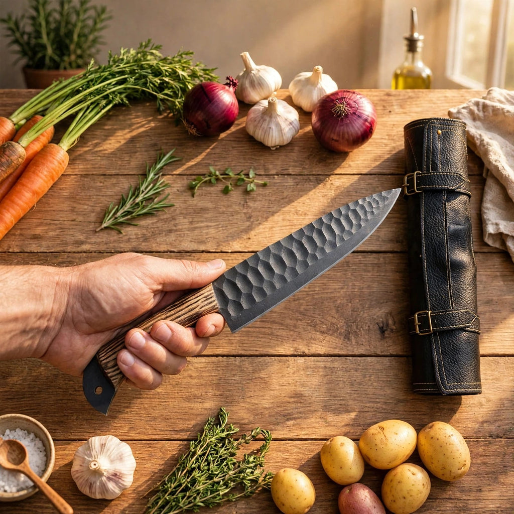 Hand Forged Damascus Steel Chef Knife Set, Kitchen Knives | Chef Knive Set, Handmade 5 Pcs Luxury Damasuc Knife Gift for him, Gifts for her