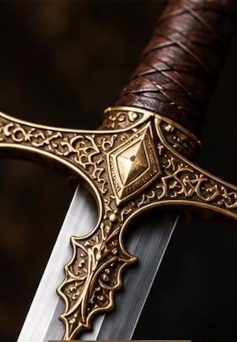 Imperial Royal Knight Fantasy Sword – Ornate Golden Hilt Steel Blade